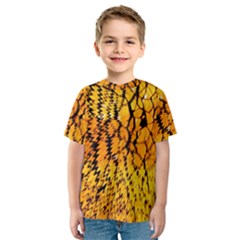 Yellow Chevron Zigzag Pattern Kids  Sport Mesh Tee