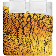 Yellow Chevron Zigzag Pattern Duvet Cover Double Side (King Size)