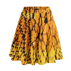 Yellow Chevron Zigzag Pattern High Waist Skirt