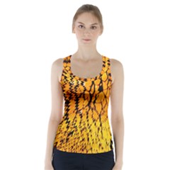 Yellow Chevron Zigzag Pattern Racer Back Sports Top