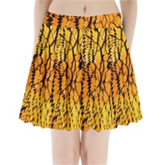 Yellow Chevron Zigzag Pattern Pleated Mini Skirt