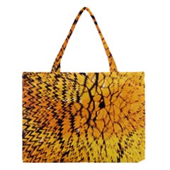 Yellow Chevron Zigzag Pattern Medium Tote Bag