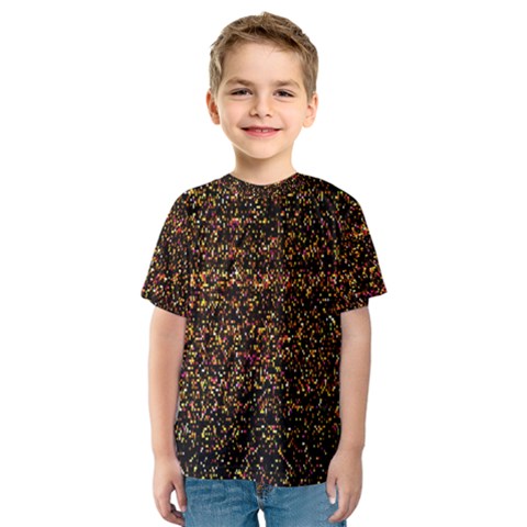 Colorful And Glowing Pixelated Pattern Kids  Sport Mesh Tee by Amaryn4rt