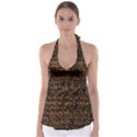 Colorful And Glowing Pixelated Pattern Babydoll Tankini Top View1