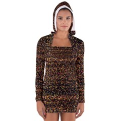 Colorful And Glowing Pixelated Pattern Women s Long Sleeve Hooded T-shirt by Amaryn4rt