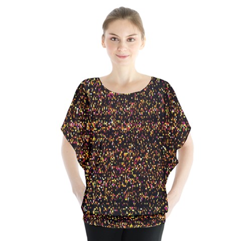 Colorful And Glowing Pixelated Pattern Blouse by Amaryn4rt