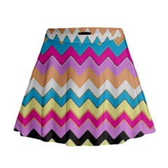 Chevrons Pattern Art Background Mini Flare Skirt by Amaryn4rt