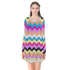 Chevrons Pattern Art Background Flare Dress by Amaryn4rt