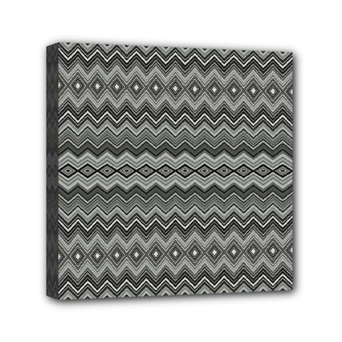 Greyscale Zig Zag Mini Canvas 6  X 6  by Amaryn4rt