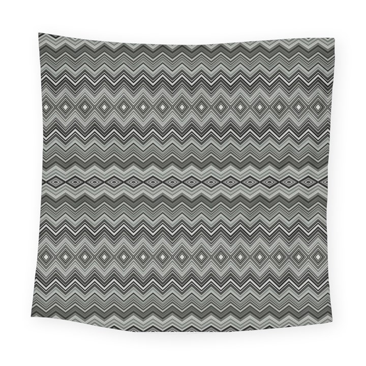 Greyscale Zig Zag Square Tapestry (Large)