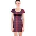 Colorful And Glowing Pixelated Pixel Pattern Short Sleeve Bodycon Dress View1