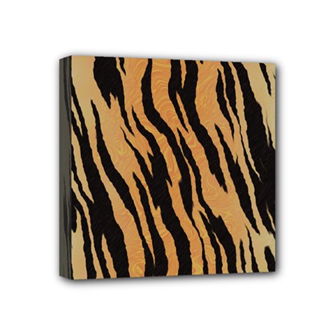 Tiger Animal Print A Completely Seamless Tile Able Background Design Pattern Mini Canvas 4  X 4  by Amaryn4rt