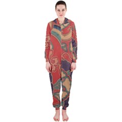 Vintage Chinese Brocade Hooded Jumpsuit (ladies)  by Amaryn4rt