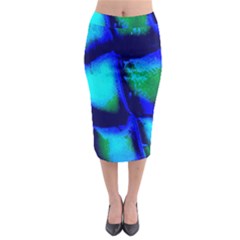 Blue Scales Pattern Background Midi Pencil Skirt by Amaryn4rt