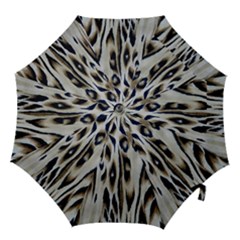 Tiger Background Fabric Animal Motifs Hook Handle Umbrellas (small) by Amaryn4rt