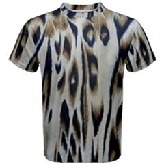 Tiger Background Fabric Animal Motifs Men s Cotton Tee by Amaryn4rt