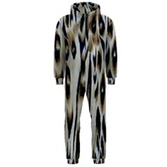 Tiger Background Fabric Animal Motifs Hooded Jumpsuit (men) 