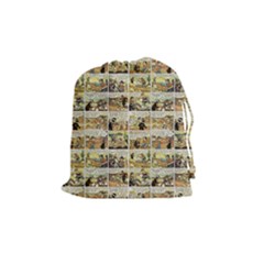 Old Comic Strip Drawstring Pouches (medium)  by Valentinaart