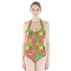 Old Quilt Halter Swimsuit by Valentinaart