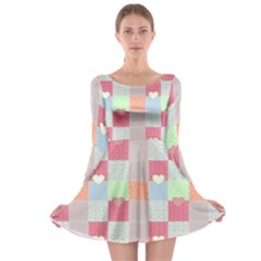 Patchwork Long Sleeve Skater Dress by Valentinaart