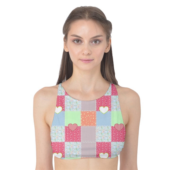 Patchwork Tank Bikini Top