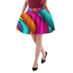 Fractal Wallpaper Color Pipes A-line Pocket Skirt by Amaryn4rt