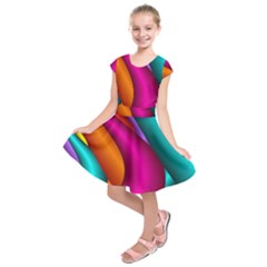 Fractal Wallpaper Color Pipes Kids  Short Sleeve Dress by Amaryn4rt