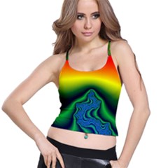 Fractal Wallpaper Water And Fire Spaghetti Strap Bra Top by Amaryn4rt