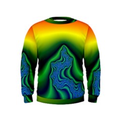 Fractal Wallpaper Water And Fire Kids  Sweatshirt