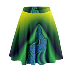 Fractal Wallpaper Water And Fire High Waist Skirt