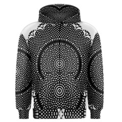 Black Lace Kaleidoscope On White Men s Zipper Hoodie