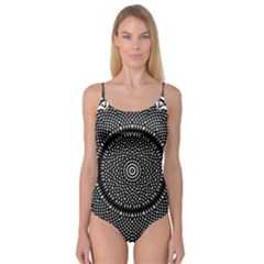 Black Lace Kaleidoscope On White Camisole Leotard  by Amaryn4rt