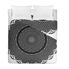 Black Lace Kaleidoscope On White Duvet Cover Double Side (Full/ Double Size)