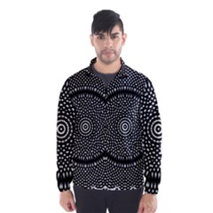 Black Lace Kaleidoscope On White Wind Breaker (Men)