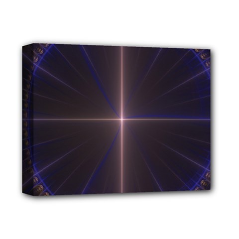 Color Fractal Symmetric Blue Circle Deluxe Canvas 14  X 11  by Amaryn4rt