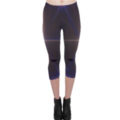 Color Fractal Symmetric Blue Circle Capri Leggings 