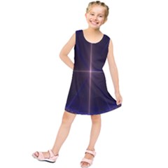 Color Fractal Symmetric Blue Circle Kids  Tunic Dress by Amaryn4rt