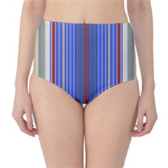 Colorful Stripes Background High-waist Bikini Bottoms by Amaryn4rt