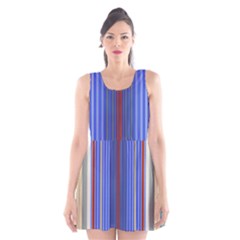 Colorful Stripes Background Scoop Neck Skater Dress by Amaryn4rt