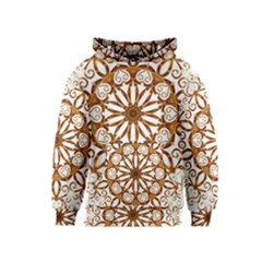 Golden Filigree Flake On White Kids  Pullover Hoodie by Amaryn4rt