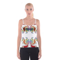 Fractal Kaleidoscope Of A Dragon Head Spaghetti Strap Top by Amaryn4rt