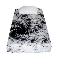 Fractal Black Spiral On White Fitted Sheet (single Size) by Amaryn4rt