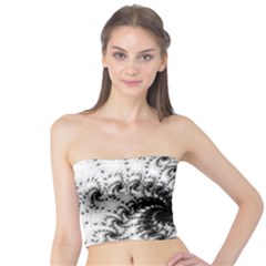 Fractal Black Spiral On White Tube Top by Amaryn4rt