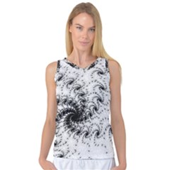 Fractal Black Spiral On White Women s Basketball Tank Top by Amaryn4rt