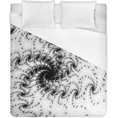 Fractal Black Spiral On White Duvet Cover (california King Size) by Amaryn4rt