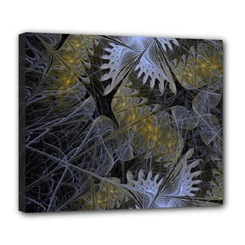 Fractal Wallpaper With Blue Flowers Deluxe Canvas 24  X 20   by Amaryn4rt