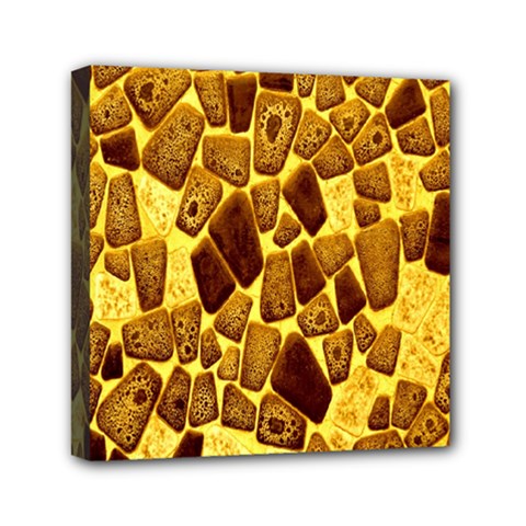 Yellow Cast Background Mini Canvas 6  X 6  by Amaryn4rt