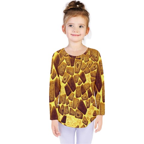 Yellow Cast Background Kids  Long Sleeve Tee by Amaryn4rt