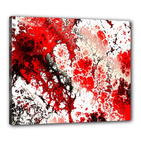 Red Fractal Art Canvas 24  X 20 