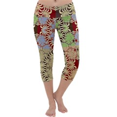 Multicolor Fractal Background Capri Yoga Leggings by Amaryn4rt